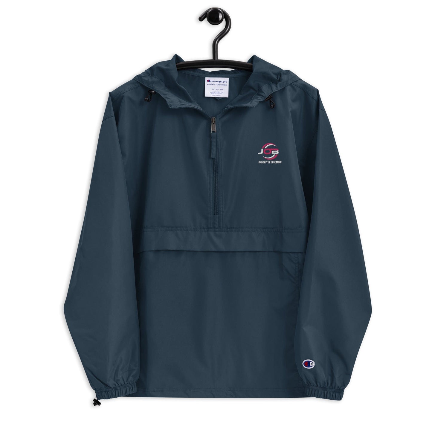 Journey of Becoming Navy / S Embroidered Champion Packable Jacket