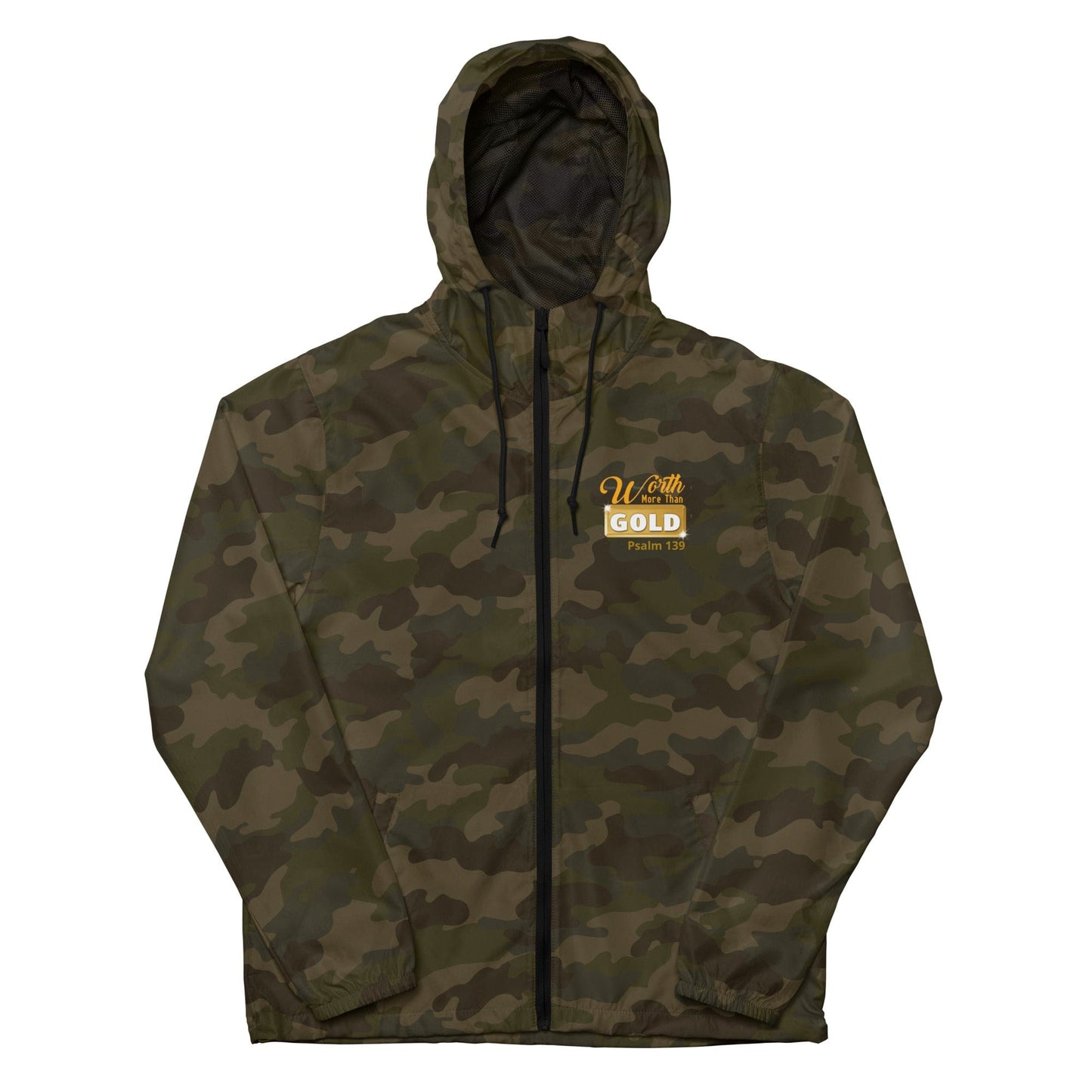 Journey of Becoming Forest Camo / XS Unisex lightweight zip up windbreaker