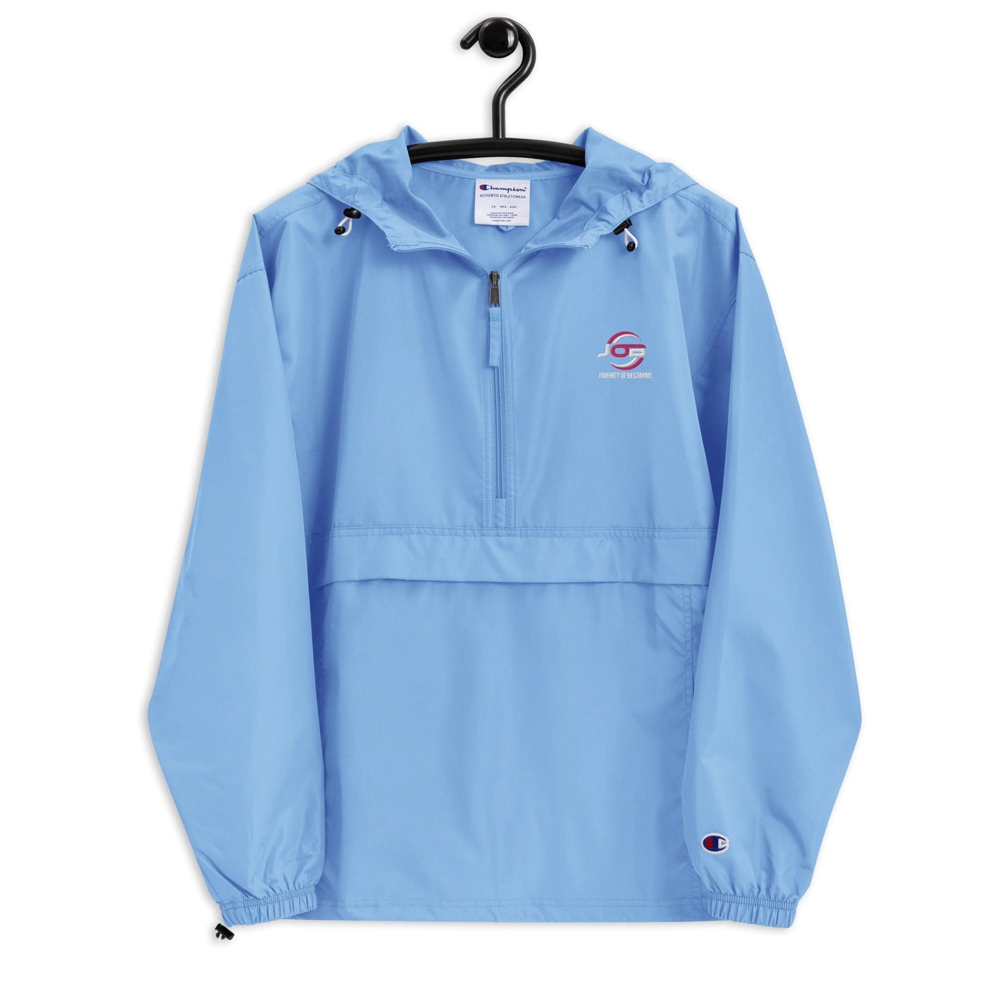 Journey of Becoming Light Blue / S Embroidered Champion Packable Jacket