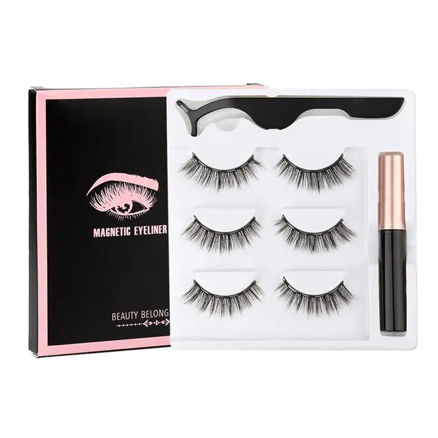 New 1/3Pairs Magnetic Eyelashes False Lashes