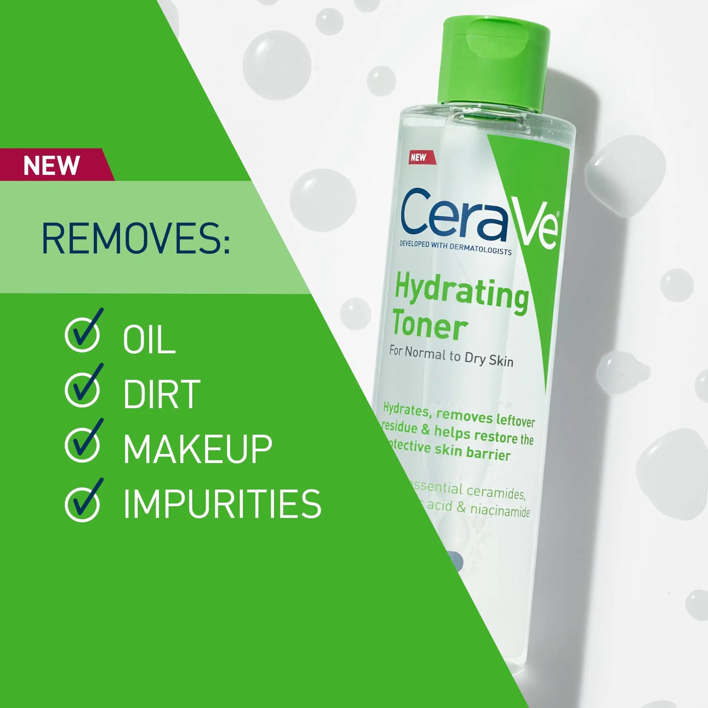 CeraVe Hydrating Toner for Face Non-Alcoholic with Hyaluronic Acid, Niacinamide, and Ceramides for Sensitive Dry Skin, Fragrance-Free Non Comedogenic, Full Size, 6.8 Fl Oz