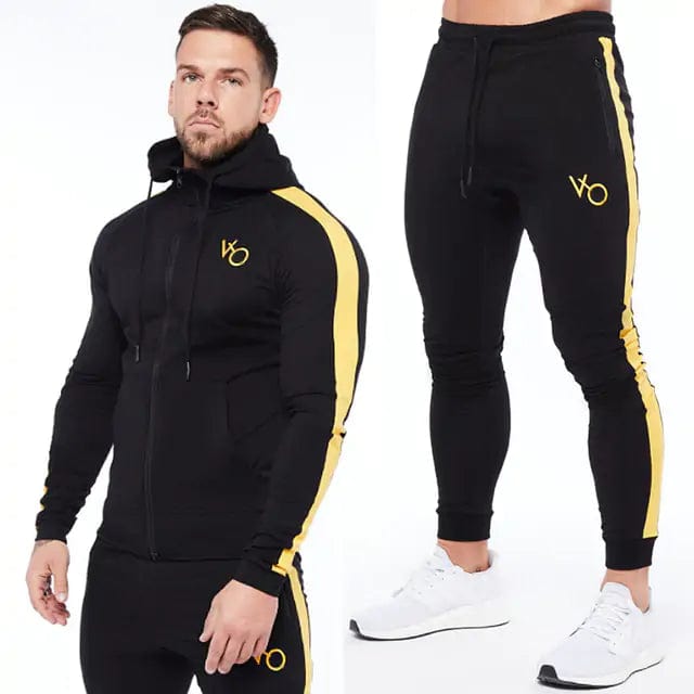 Journey of Becoming Black Yellow Suit / M Gym Jogger Sports Suit