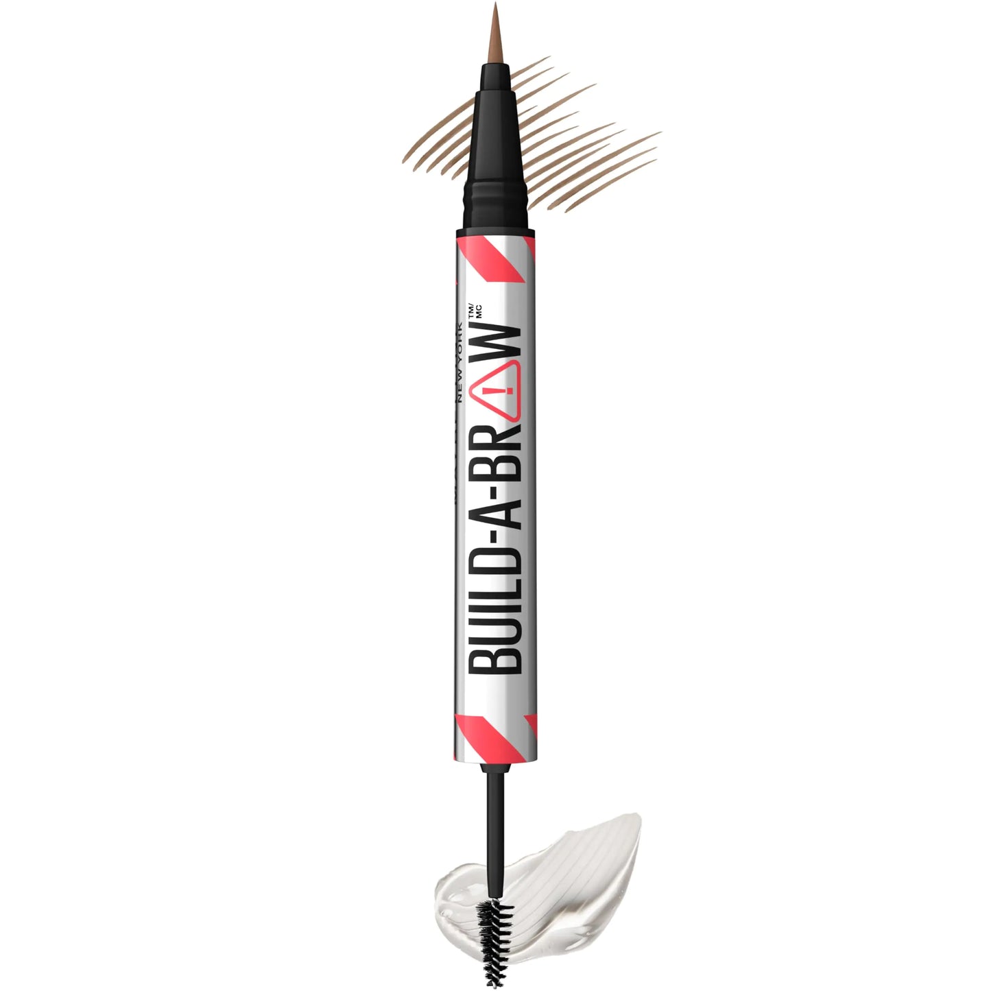 Maybelline Build-A-Brow 2-in-1 Brow Pen and Sealing Brow Gel, Eyebrow Makeup for Real-Looking, Fuller Eyebrows, Soft Brown, 1 Count 255 SOFT BROWN 1 Count (Pack of 1)