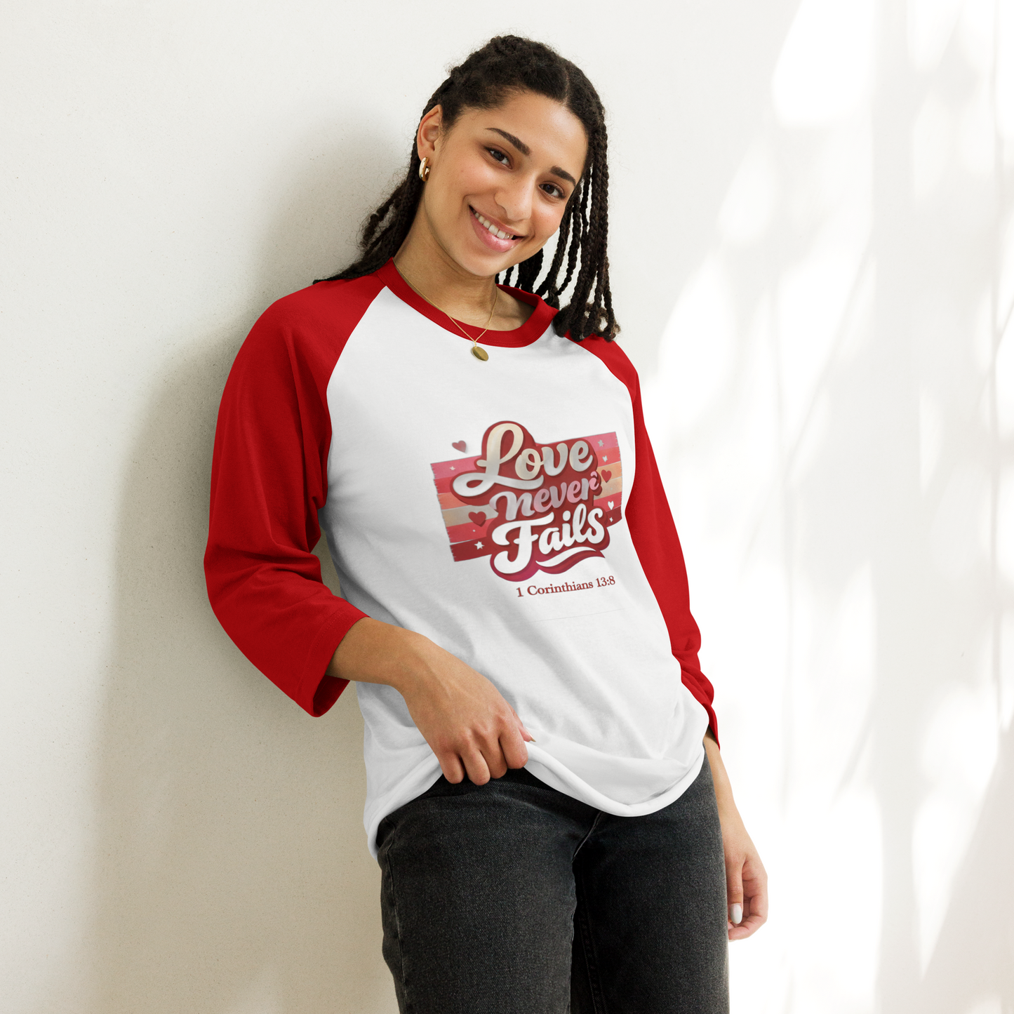 3/4 sleeve raglan shirt