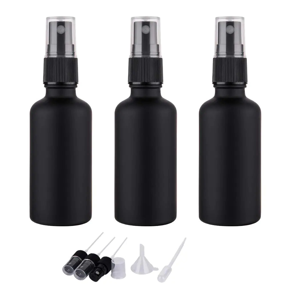 9 Pack Amber Glass Small Spray Bottles, 2oz Travel Fine Mist Empty Mini Spray Bottles for Essential Oils and Hair Amber-9 Pack