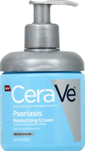 CeraVe Moisturizing Cream for Psoriasis Treatment | With Salicylic Acid for Dry Skin Itch Relief & Urea for Moisturizing | Fragrance Free & Allergy Tested | 8 Oz 8 Ounce (Pack of 1)