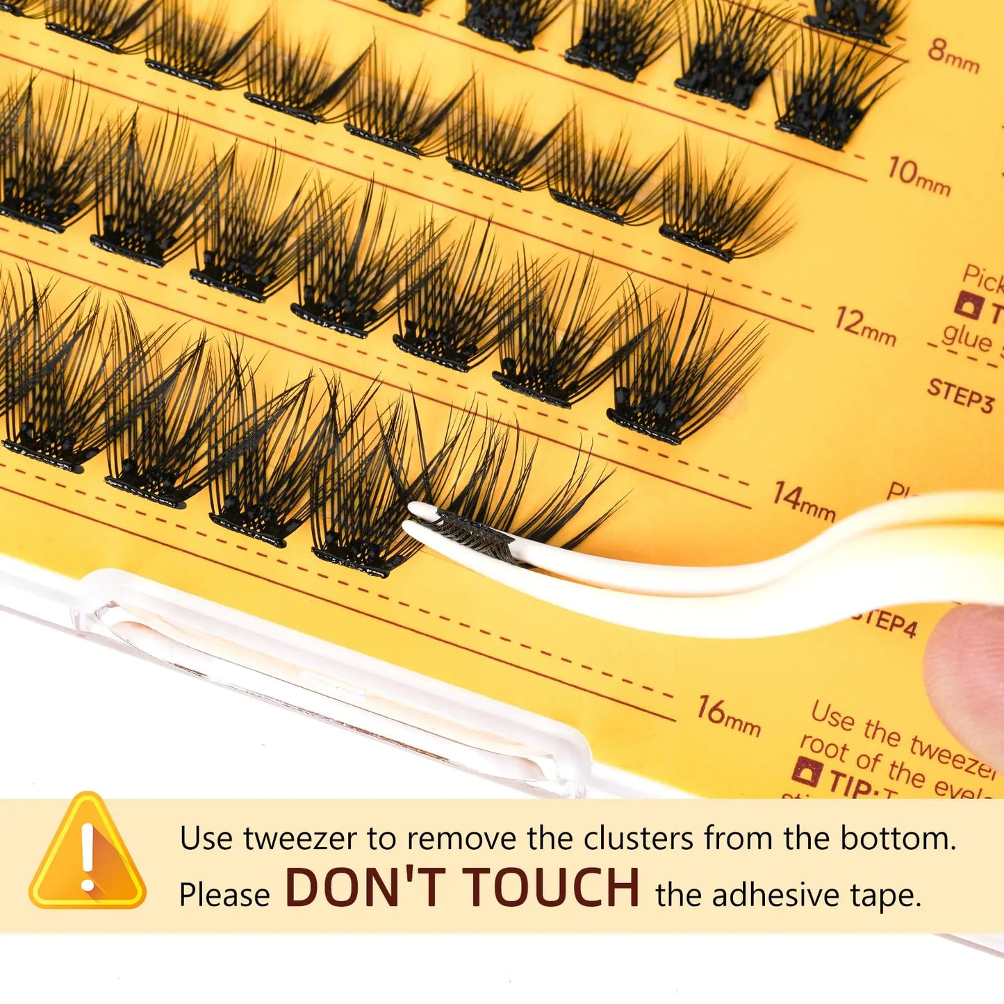 QUEWEL Self Adhesive Eyelashes Natural Look, No Glue Needed Lash Clusters with Eyelash Clusters Tweezer, 40 Pcs Reusable Lashes Self Adhesive for Beginners, DIY Lash Extensions for Home Use(ZN-06) 1-ZN-06-MIX8-16