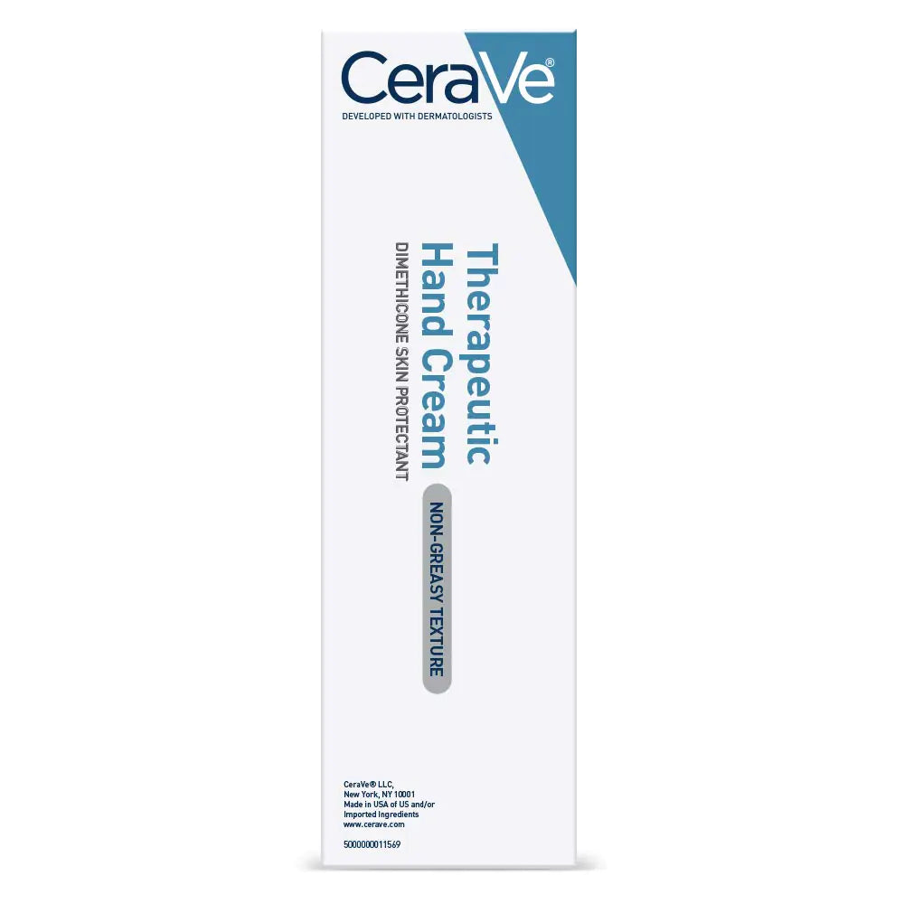 CeraVe Therapeutic Hand Cream for Dry Cracked Hands With Hyaluronic Acid and Niacinamide | Fragrance Free 3 Ounce 3 Ounce (Pack of 1)