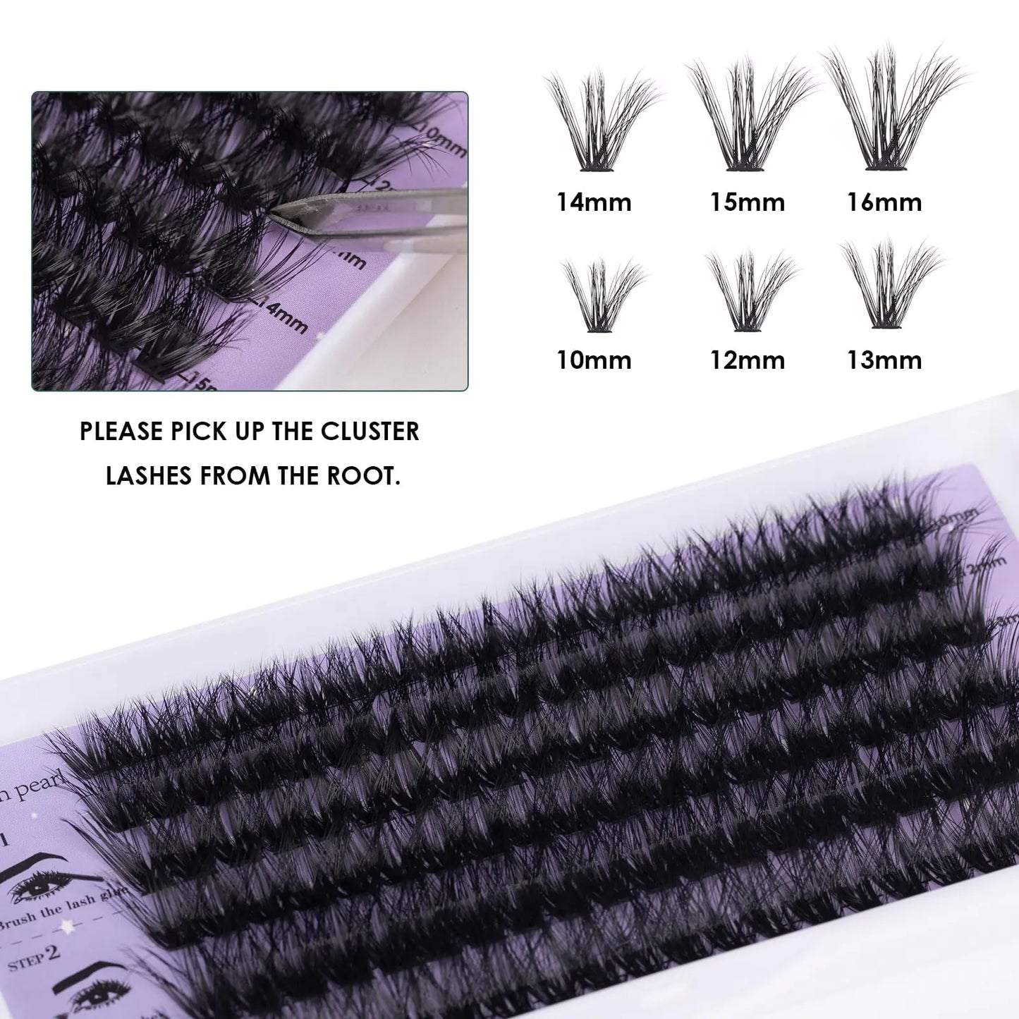 Cluster Lashes 120 Pcs Individual Lashes 10-16mm Length Mix DIY Eyelash Extensions Reusable Soft Natural False Eyelashes Super Thin Band Lash Clusters for Makeup Lash Extensions at Home- 60D 120 pcs - 60P