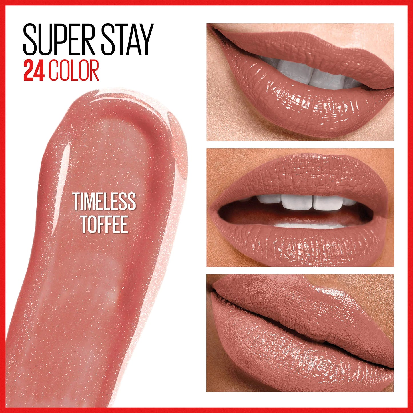 Maybelline Super Stay 24, 2-Step Liquid Lipstick Makeup, Long Lasting Highly Pigmented Color with Moisturizing Balm, Timeless Toffee, Nude Brown, 1 Count 150 TIMELESS TOFFEE 0.08 Fl Oz (Pack of 1)