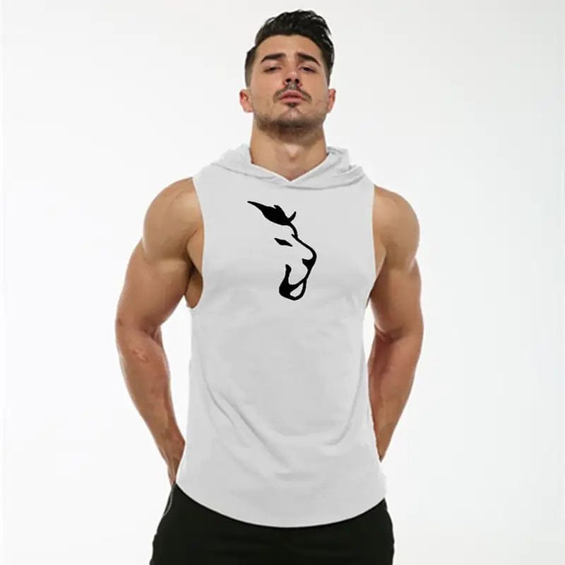 Journey of Becoming White / XL Hooded Sleeveless Vest Men's Fitness