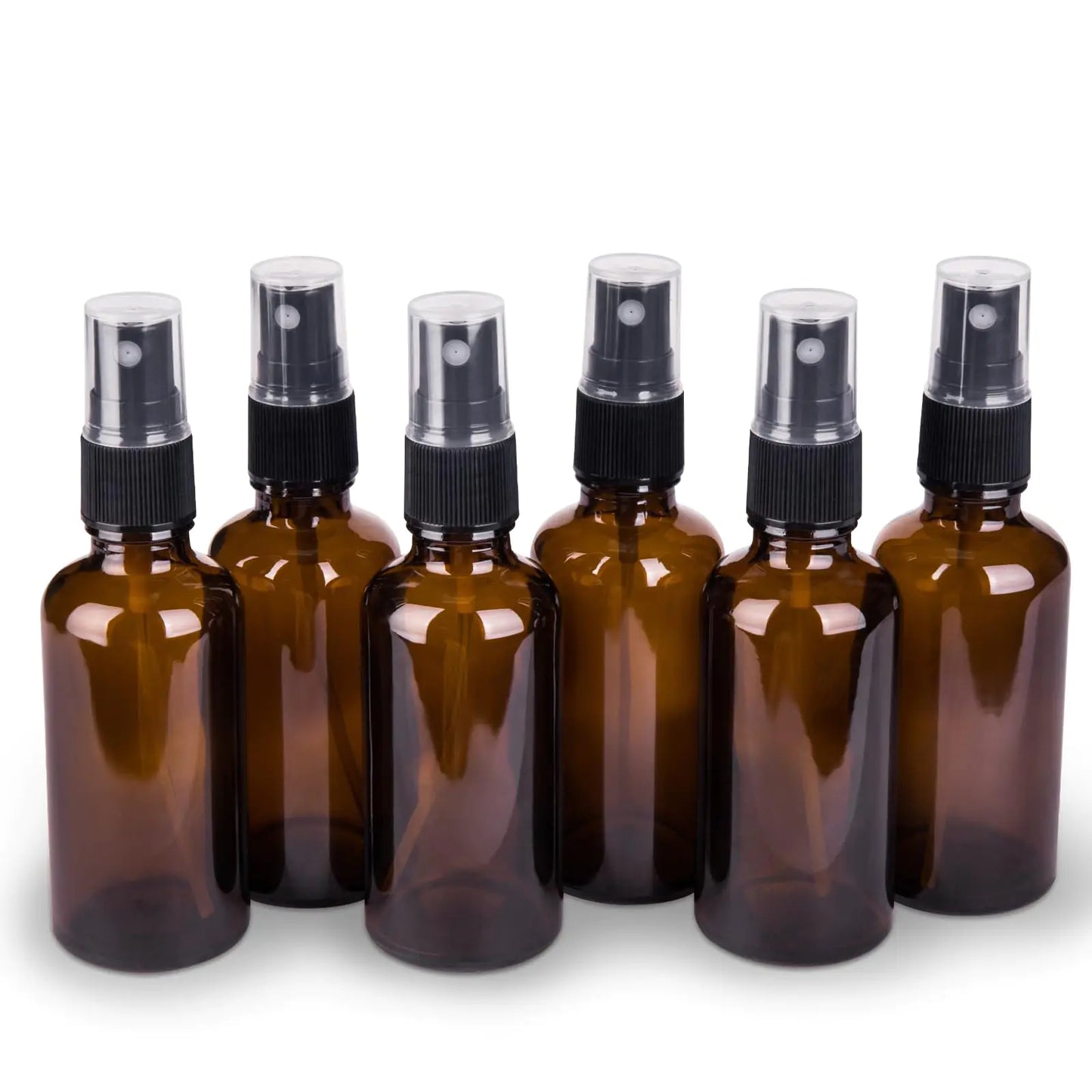 9 Pack Amber Glass Small Spray Bottles, 2oz Travel Fine Mist Empty Mini Spray Bottles for Essential Oils and Hair Amber-9 Pack