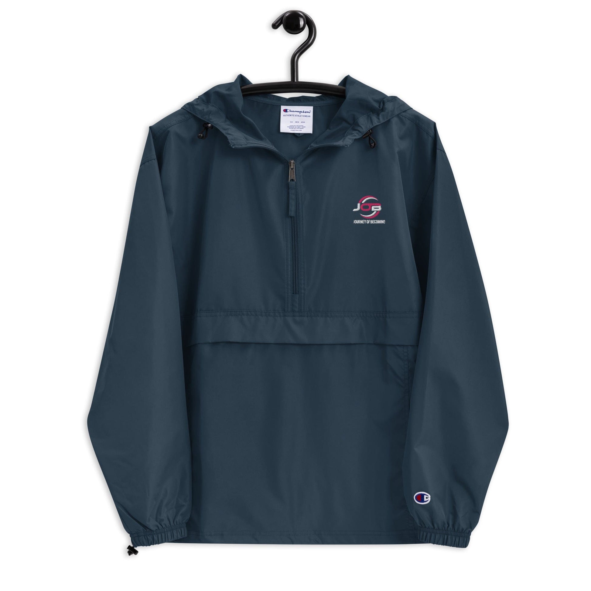 Journey of Becoming Navy / S Embroidered Champion Packable Jacket