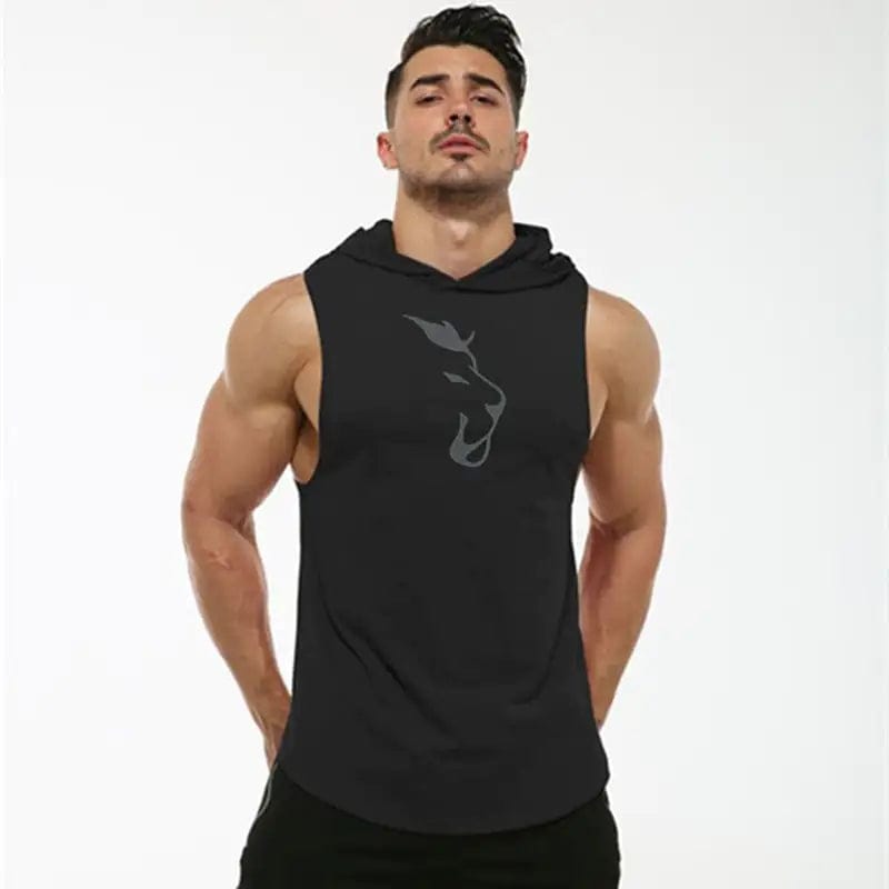 Journey of Becoming Black Gray / XL Hooded Sleeveless Vest Men's Fitness