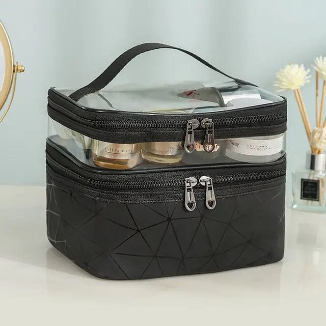 Journey of Becoming Black Multifunction Double Transparent Cosmetic Bag