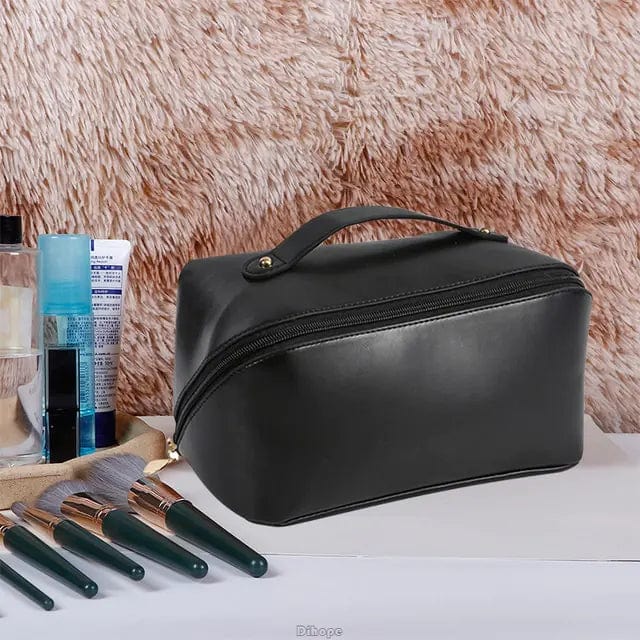 Journey of Becoming Black / No Logo Large-Capacity Leather Cosmetic Bag