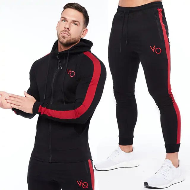 Journey of Becoming Black Red Suit / M Gym Jogger Sports Suit