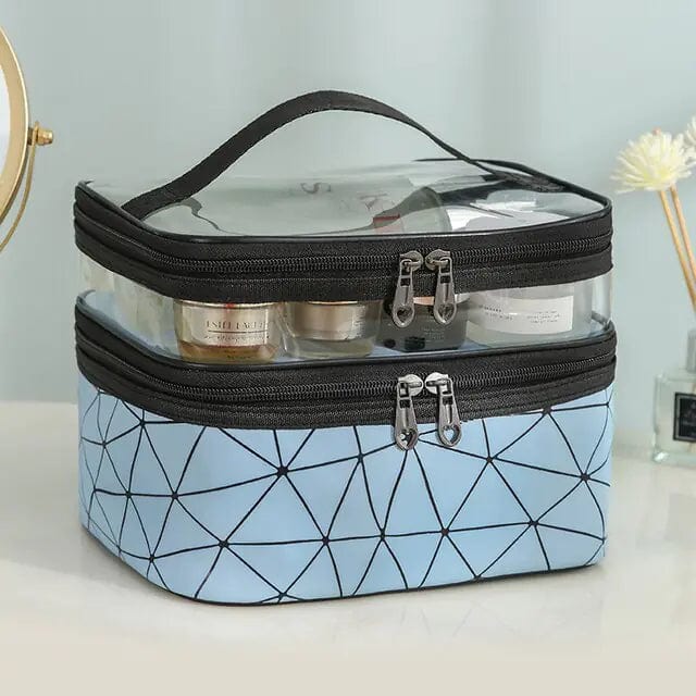 Journey of Becoming Blue Multifunction Double Transparent Cosmetic Bag