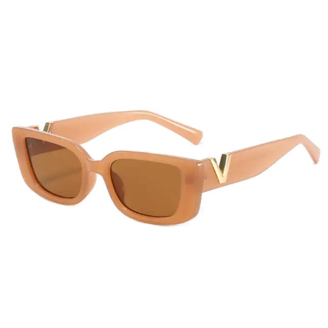 Journey of Becoming Brown Rectangle Retro Sunglasses