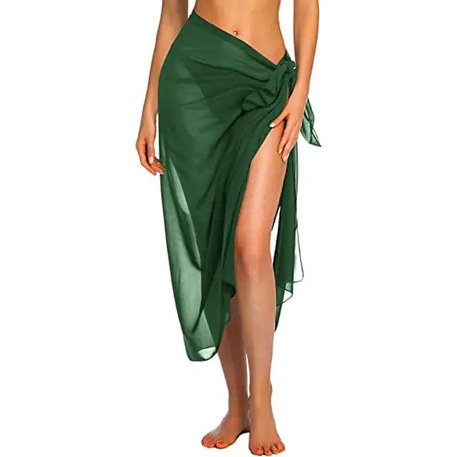 Journey of Becoming Dark Green-Long / One Size Swimwear Cover-ups