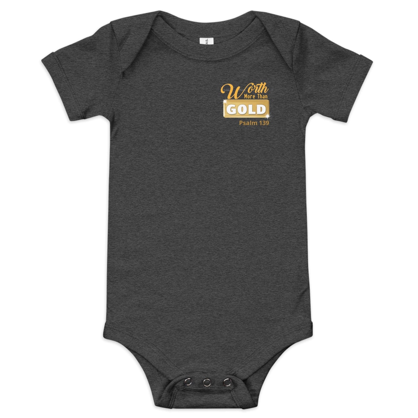 Journey of Becoming Dark Grey Heather / 3-6m Baby short sleeve one piece