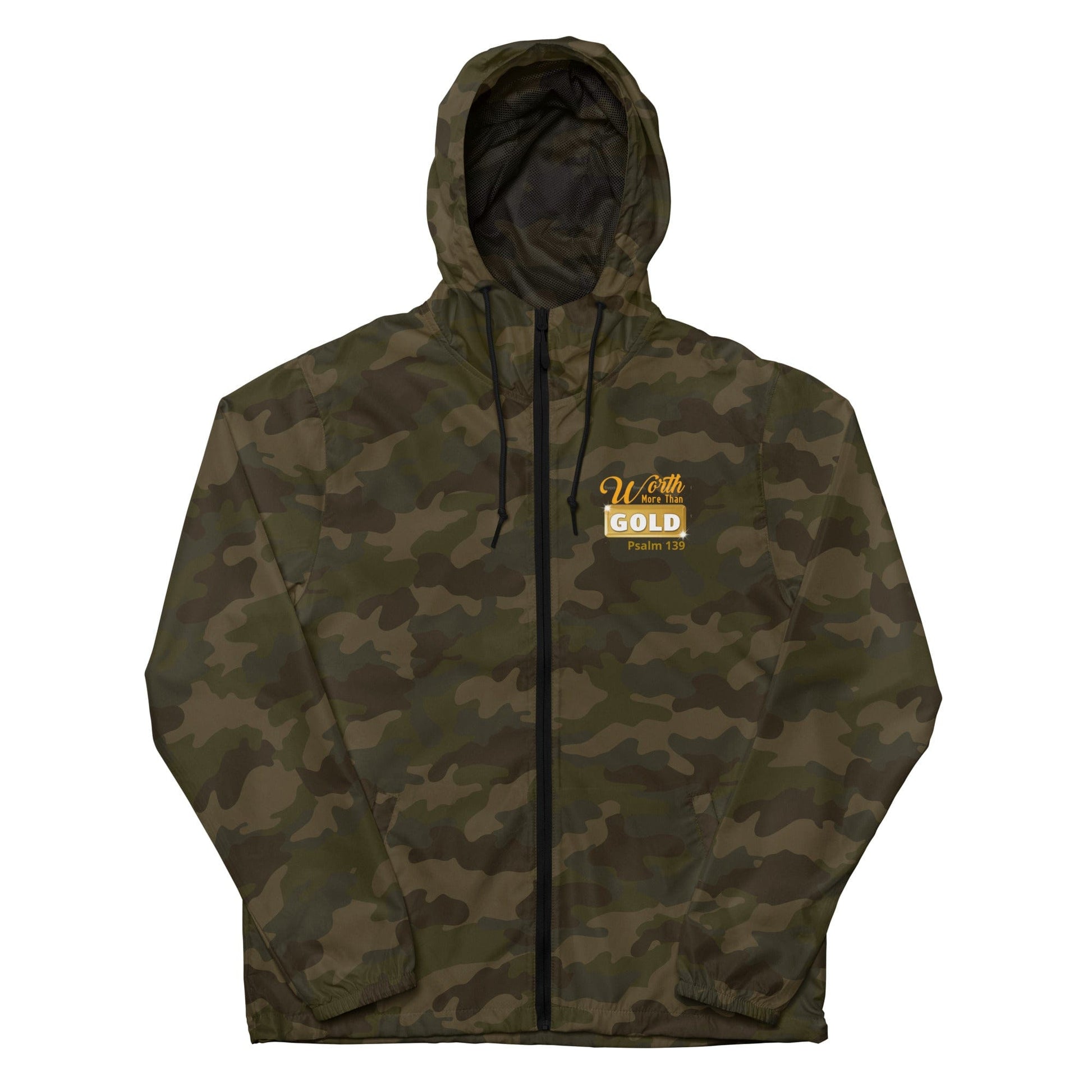 Journey of Becoming Forest Camo / XS Unisex lightweight zip up windbreaker