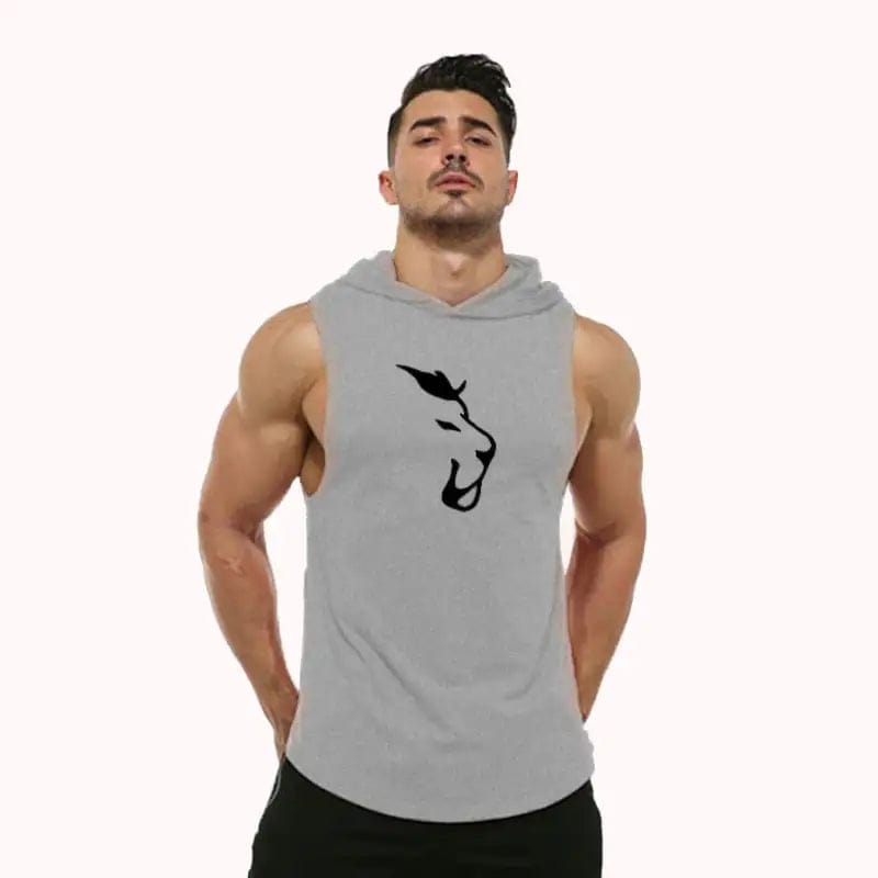 Journey of Becoming Gray / L Hooded Sleeveless Vest Men's Fitness