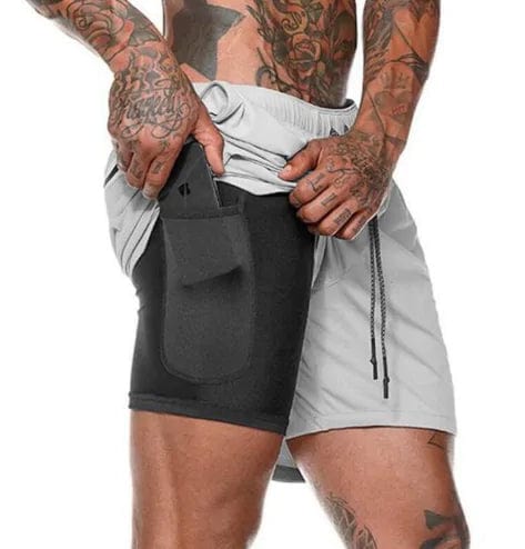 Journey of Becoming Gray / Medium 2019 Mens 2 in 1 Fitness Running Shorts