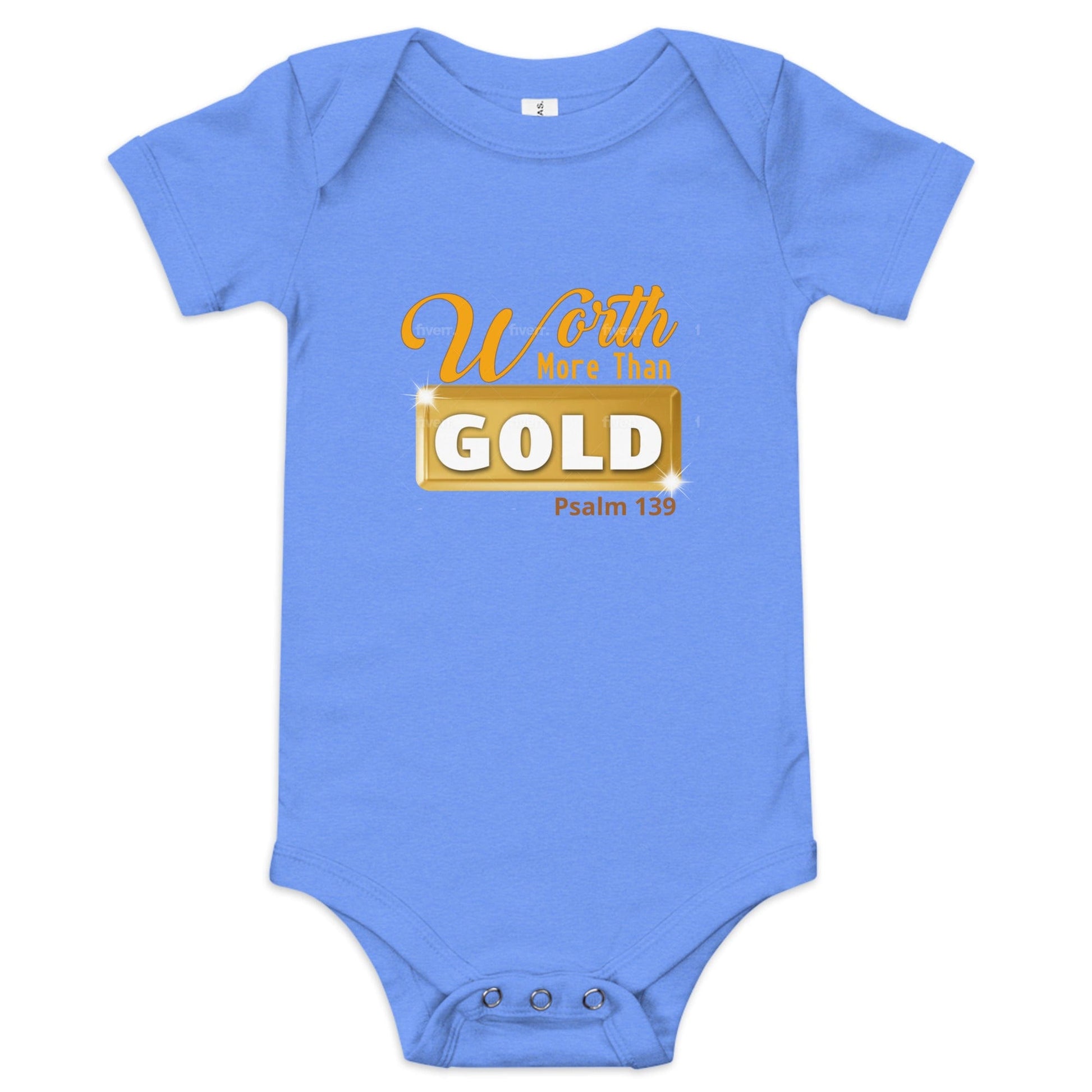 Journey of Becoming Heather Columbia Blue Baby short sleeve one piece