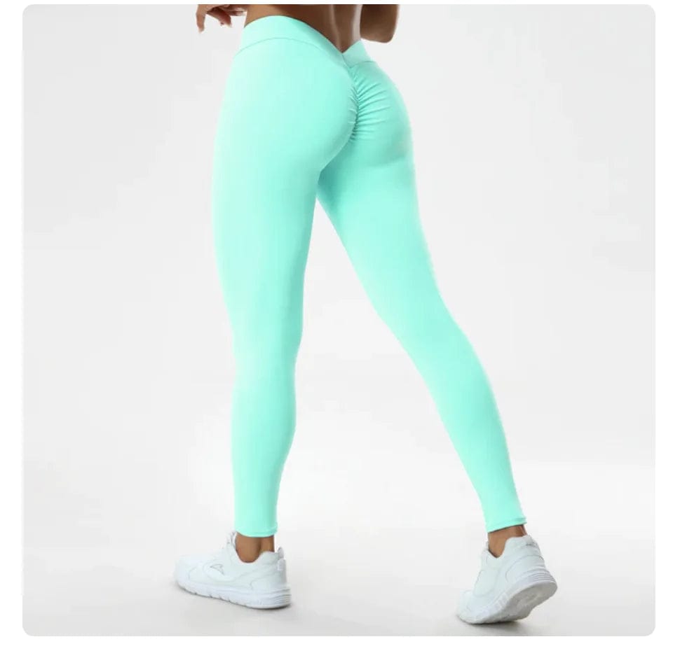 Journey of Becoming Ice Blue / S Sexy V Butt Push Up Fitness High Waist Pants