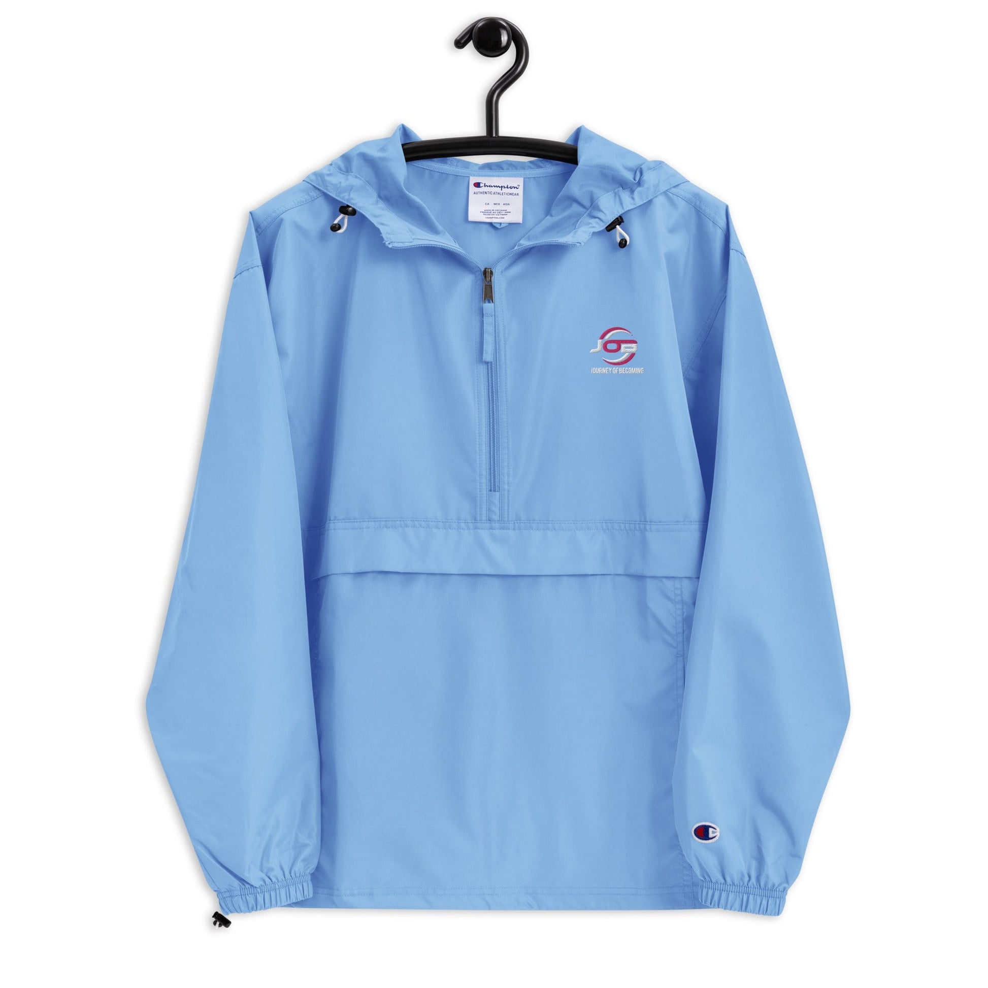 Journey of Becoming Light Blue / S Embroidered Champion Packable Jacket