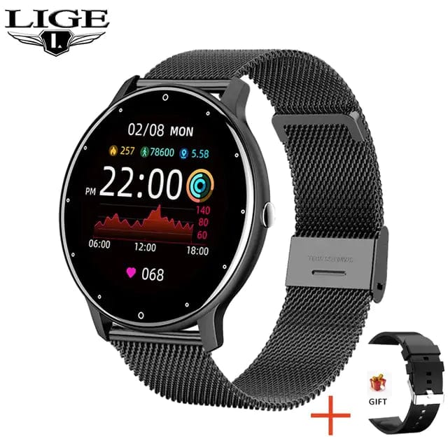 Journey of Becoming Mesh Belt Black Fitness IP67 Waterproof Smartwatch