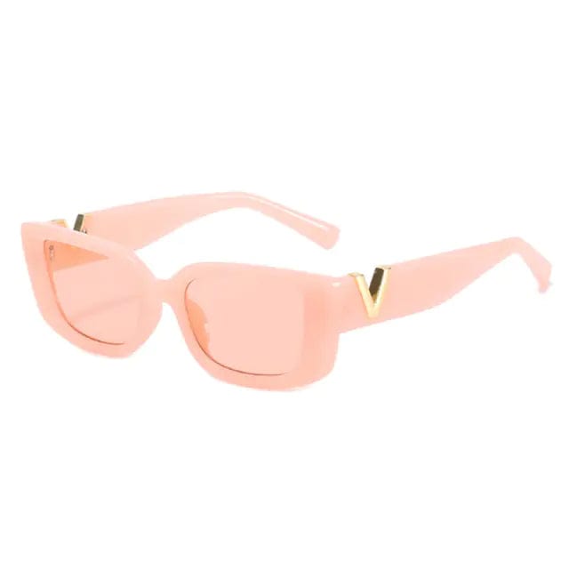 Journey of Becoming Pink Rectangle Retro Sunglasses