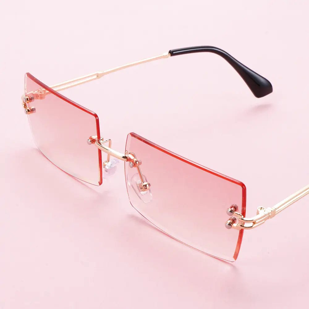 Journey of Becoming Rimless Small Rectangle Sunglasses UV400 Eyewear