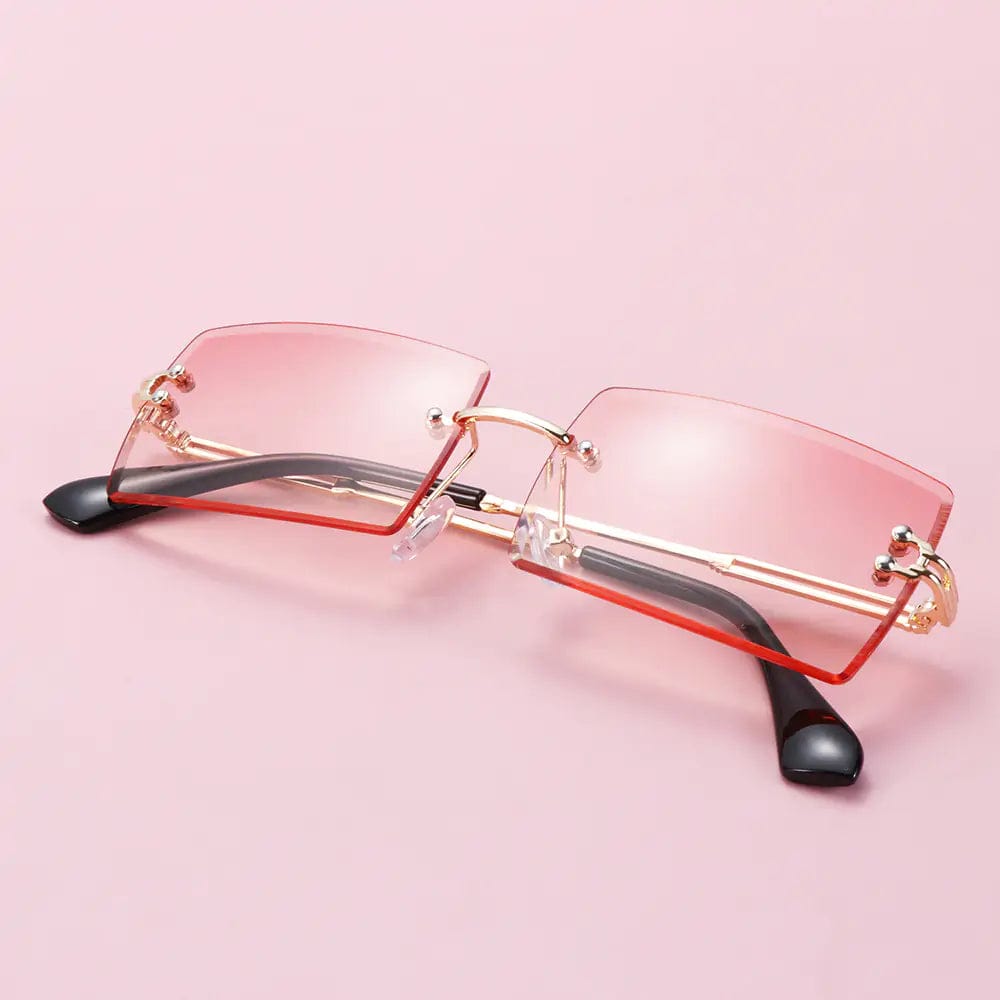 Journey of Becoming Rimless Small Rectangle Sunglasses UV400 Eyewear