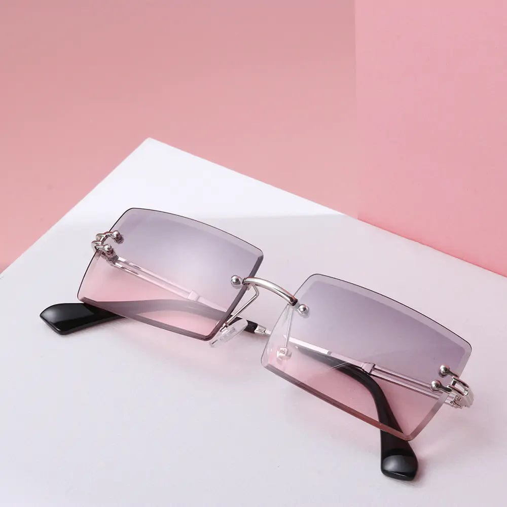 Journey of Becoming Rimless Small Rectangle Sunglasses UV400 Eyewear