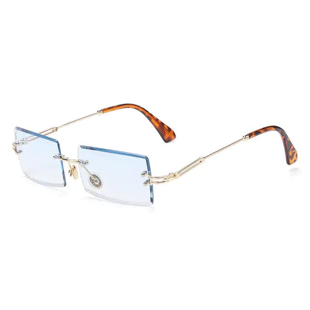 Journey of Becoming Rimless Small Rectangle Sunglasses UV400 Eyewear