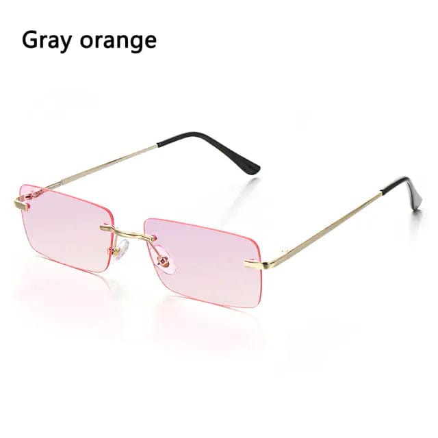 Journey of Becoming Rimless Small Rectangle Sunglasses UV400 Eyewear