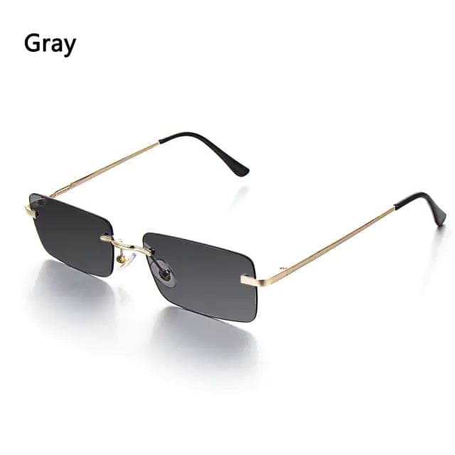 Journey of Becoming Rimless Small Rectangle Sunglasses UV400 Eyewear