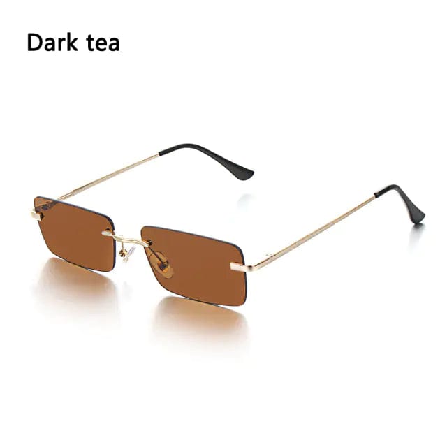 Journey of Becoming Rimless Small Rectangle Sunglasses UV400 Eyewear