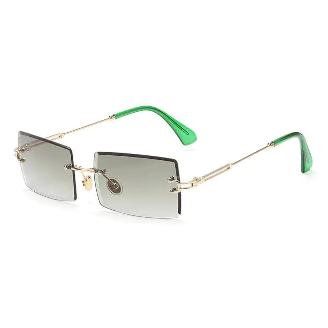 Journey of Becoming Rimless Small Rectangle Sunglasses UV400 Eyewear