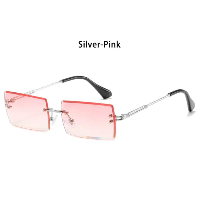 Journey of Becoming Rimless Small Rectangle Sunglasses UV400 Eyewear