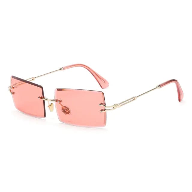 Journey of Becoming Rimless Small Rectangle Sunglasses UV400 Eyewear