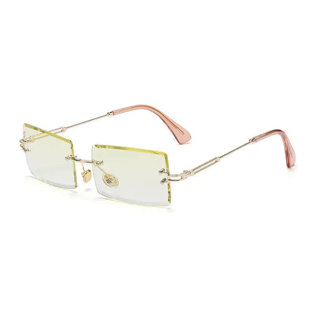 Journey of Becoming Rimless Small Rectangle Sunglasses UV400 Eyewear