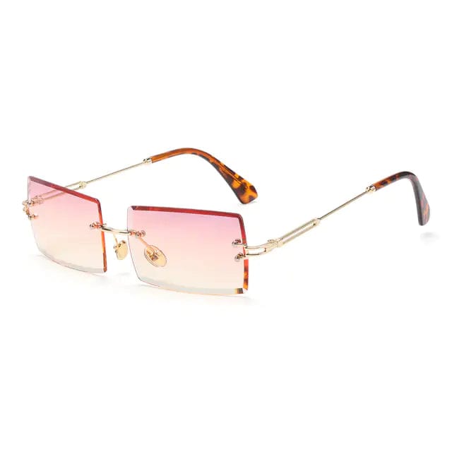 Journey of Becoming Rimless Small Rectangle Sunglasses UV400 Eyewear