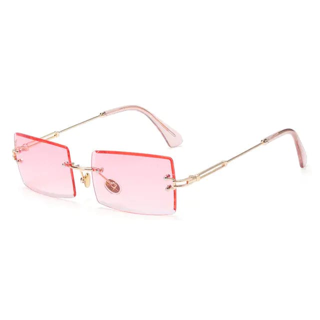 Journey of Becoming Rimless Small Rectangle Sunglasses UV400 Eyewear