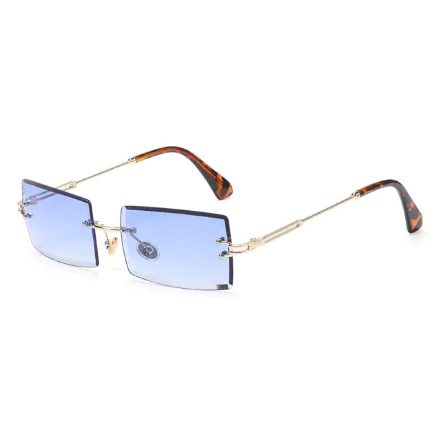 Journey of Becoming Rimless Small Rectangle Sunglasses UV400 Eyewear