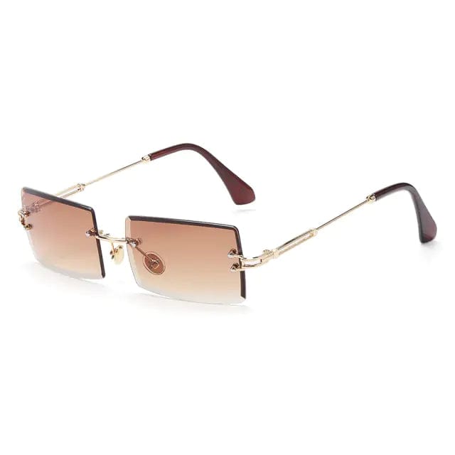 Journey of Becoming Rimless Small Rectangle Sunglasses UV400 Eyewear