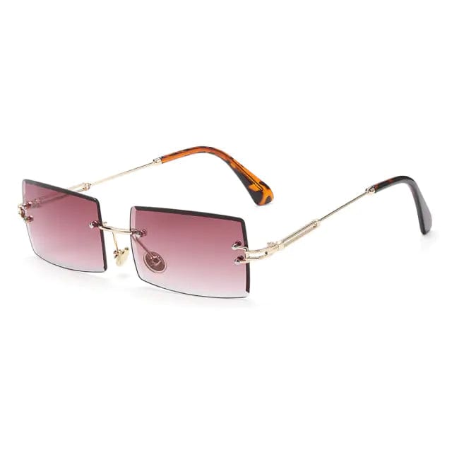 Journey of Becoming Rimless Small Rectangle Sunglasses UV400 Eyewear