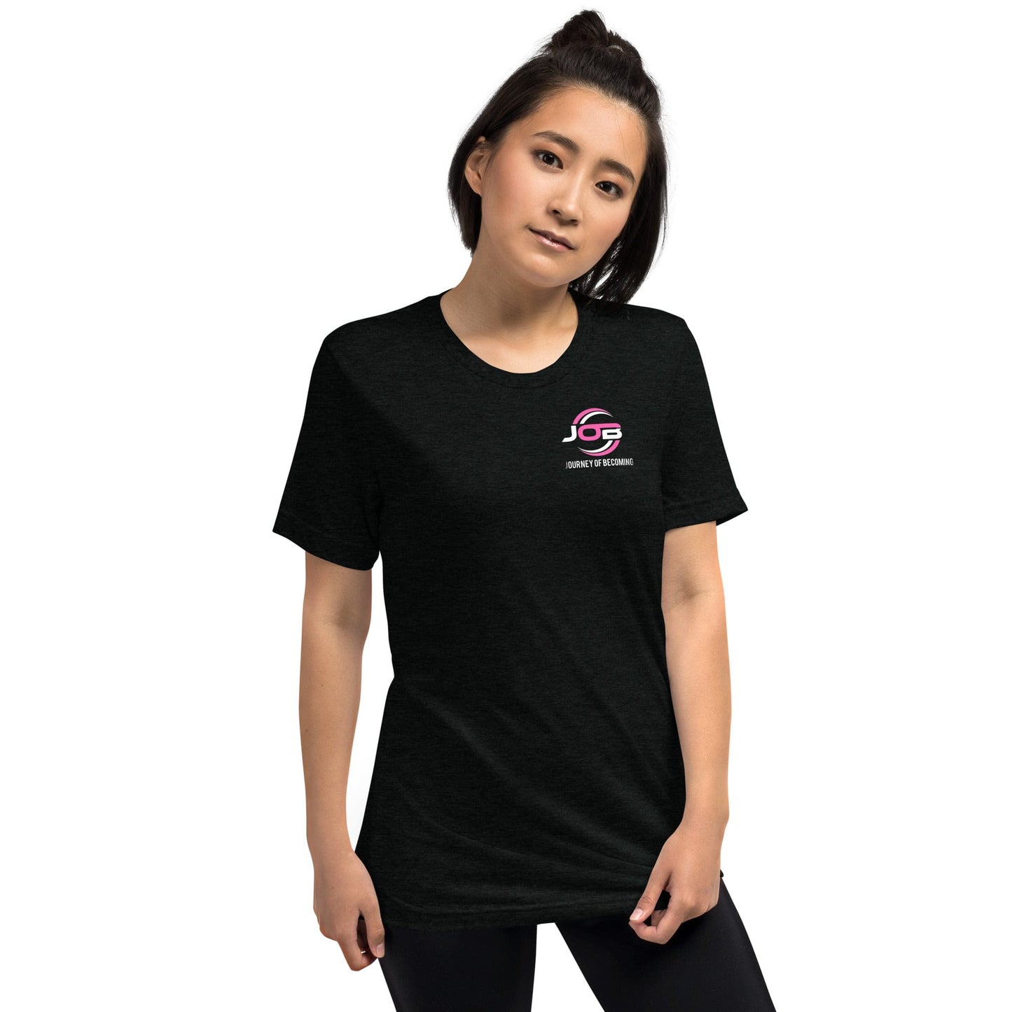 Journey of Becoming Solid Black Triblend Short sleeve t-shirt